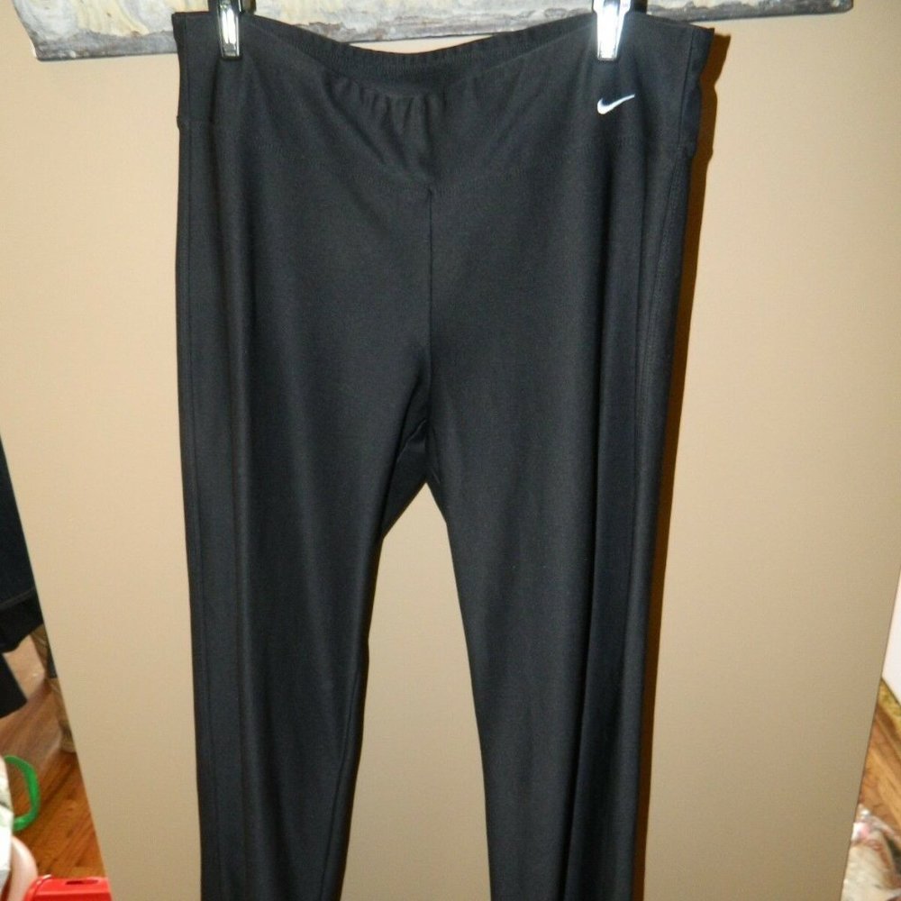 Vtg Nike Dri-Fit Running Yoga Womens Pants Black Stretch Workout Size M (V-2)